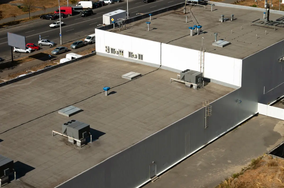 Ariel view of commercial roof near Nicholasville, KY